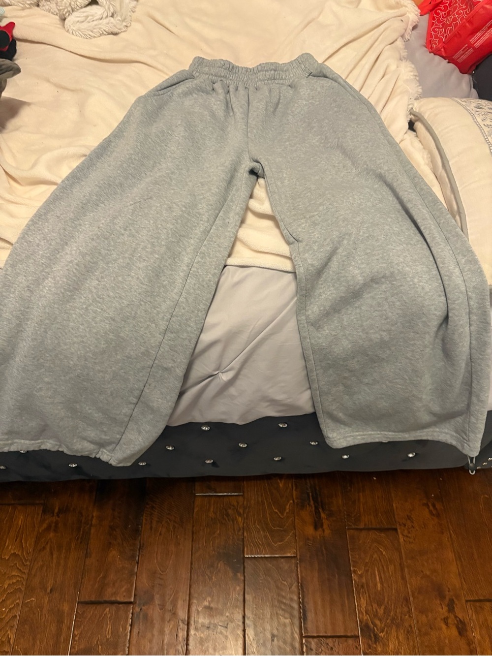 SHEIN Light Gray Wide Leg Pants